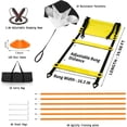 thumbnail image 2 of Speed & Agility Training Equipment-20ft Agility Ladder, 6 Poles, 12 Soccer Cones, Resistance Parachute, Jump Rope, Soccer Football Basketball Sport Training Set for Kids Youth Adults, 2 of 7