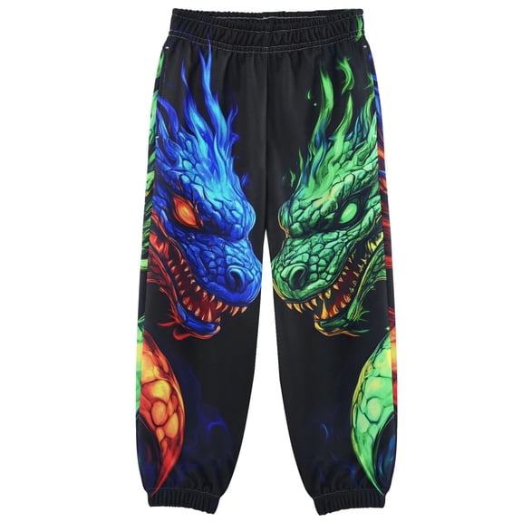 joogoo Cool Dragon Heads Boys' Sweatpants Jogger Pants 5-6Y