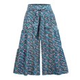 thumbnail image 4 of Boho Pantalons de Plage pour Femmes Taille Haute Décontractée Ample Jambe Large Droite Imprimée, 4 of 6