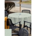thumbnail image 5 of Outdoor Tablecloth with Umbrella Hole for Patio/Picnic/Party/Camping, Sage Green Ombre Waterproof Table Cloth Square Cover Washable, Farmhouse Stripes Modern Abstract Art (60"x 60"), 5 of 8