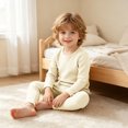 thumbnail image 3 of Faraee Toddler Thermal Underwear Set Long Sleeve Crew Neck Top and Pants Cotton Base Layer Loungewear for Boys Girls Warm Sleepwear 2T 3T 4T 5T 6T 7T, 3 of 5