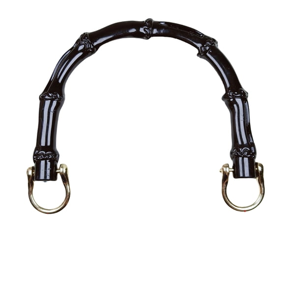 Fashion Black Bamboos Pattern Resins Handbag Handle with Metal Buckle Hardware for Purse and Shoulder Bag Accessories