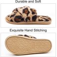 thumbnail image 4 of Women's Fluffy Furry Fuzzy Slippers Cross Band Soft Plush Flat Slide Memory Foam House Slippers Open Toe Comfy Spa Indoor Outdoor Slip On, 4 of 12