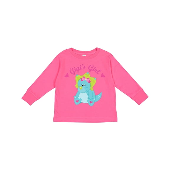 Inktastic Gigi's Girl Dinosaur Girls Long Sleeve Toddler T-Shirt