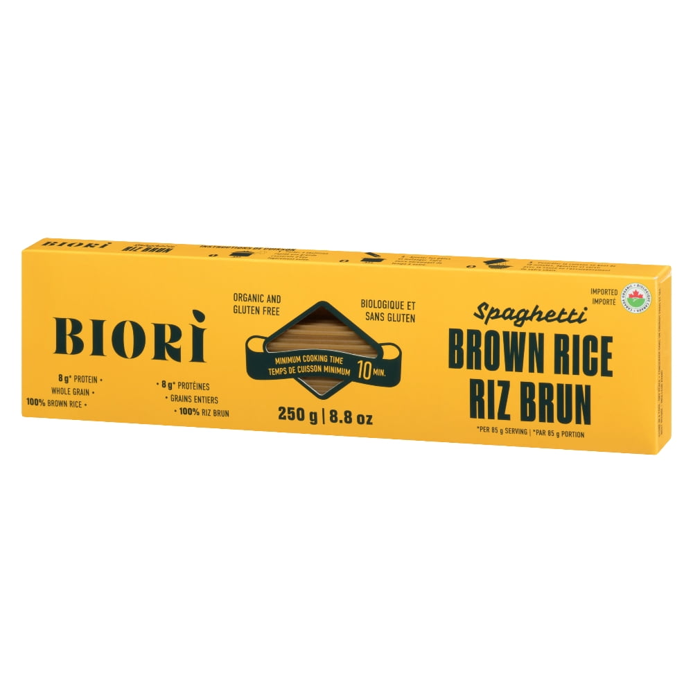 Biori Spaghettis de Riz Brun 100% Bio sans gluten 250g Céréales complètes, sans OGM