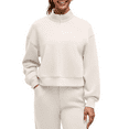 thumbnail image 3 of G4Free Smoofit Modal Soft Women's Half-Zip Pullover Mock Neck Long Sleeve Sweatshirts with Side Slits, 3 of 8