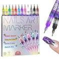 thumbnail image 2 of 2PC Fine Tips 3D Nail Art Pens, 12 Colors 0.5 MM Nail Marker Pens Nail Point Graffiti Dotting Drawing Painting Liner Pen for Home Salon Quickly Dry Nail Art, 2 of 9