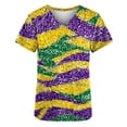 thumbnail image 2 of TaTaai Women's Printed Pocket Top Short Sleeve V-Neck Loose Fit Casual Summer Carnival Festival Blouse Shirt for Daily Weekend Party Gift, 2 of 5