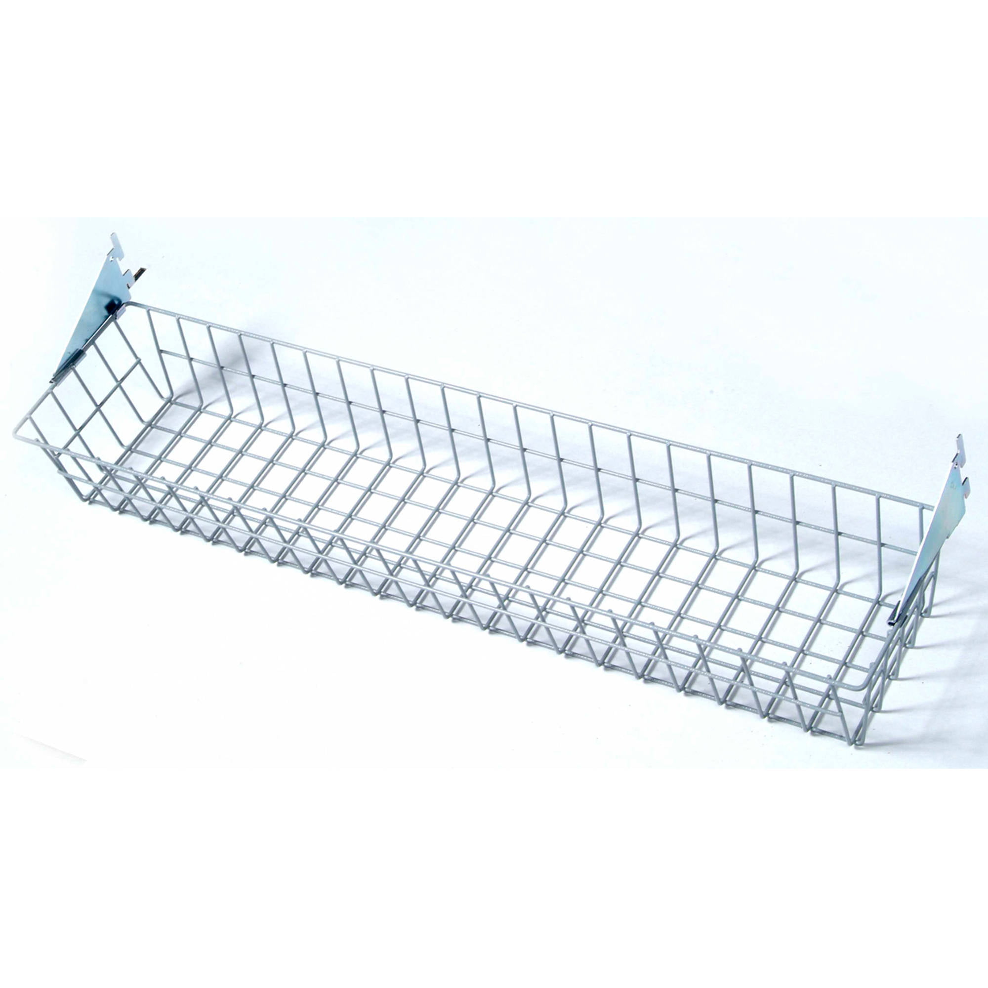 Triton Products 1775 Storability Wire Basket 15-Inch W by 4-Inch H by 6-1//2-Inch D Gray Epoxy Coated Steel with Lock-On Hanging Brackets