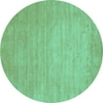 thumbnail image 1 of Ahgly Company Indoor Round Solid Turquoise Blue Modern Area Rugs, 6' Round, 1 of 4