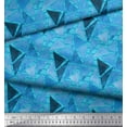 thumbnail image 3 of Soimoi Blue Cotton Duck Fabric Facets Triangle Geometric Fabric Prints By Yard 44 Inch Wide, 3 of 3