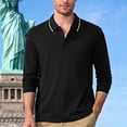 thumbnail image 2 of LNZGNM Men's Henley Shirts Quick Drying Button Up Solid Color T Shirts Loose Breathable Long Sleeve Shirts Casual Autumn Lapel Tops,Black 2XL, 2 of 9