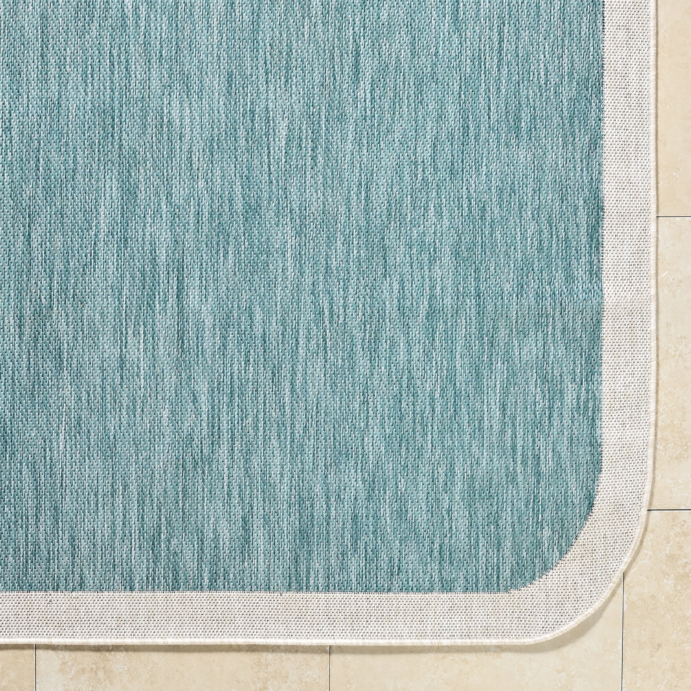 Livabliss Miami Beach Modern Solid Outdoor Area Rug, 9'2" x 12', Teal