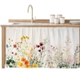 thumbnail image 2 of Beige Floral Spring Cabinet Curtain 32"Wx55"L, Dustproof Pantry Door Curtain with Self Adhesive Tape, Vintage Farmhouse Flowers Tall Storage Cover Privacy Drape for Bathroom Kitchen Laundry Room, 2 of 9