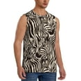 thumbnail image 2 of Pofeuu Leopard And Zebra1 Print Men's Muscle T-Shirt, Sleeveless, Muscle Tank, Classic Muscle Tee Top For Men Casual Sleeveless Muscle T-Shirt Trendy Clothes-XX-Large, 2 of 7