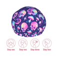 Sikiie Skull rainbow color Shower Caps, Waterproof Bath Caps Shower
