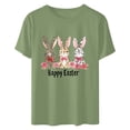 thumbnail image 5 of Xihbxyly Easter Shirts for Women Funny Bunny T-Shirt Loose Plus Size Short Sleeves Graphic Tee Tops Easter Egg Holiday Shirt Round Neck Top, 5 of 5