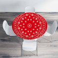 thumbnail image 4 of Eastern Motifs Round Table Cloth Classic Red White Bandana Pattern Elastic Edged Table Cover Fade and Stain Resistant Table Cloths Easy to Clean Fits Tables 40-44" Diameter, 4 of 6