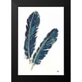 thumbnail image 2 of Paschke, Chris 11x14 Black Modern Framed Museum Art Print Titled - Gold Feathers IV Indigo, 2 of 5