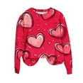 thumbnail image 2 of VgaVtl Winter Womens Sweatshirts Plus Size Long Sleeve Valentines Day Tops for Women Heart Print Casual Festivals Red Tops, 2 of 5