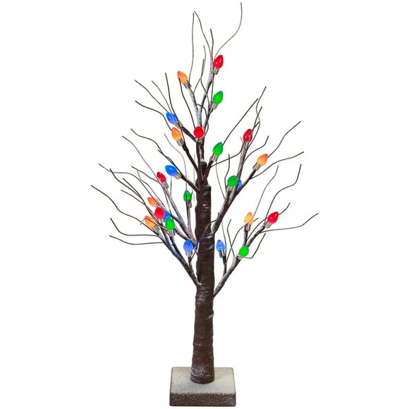 Northlight LED Lighted Frosted Retro Christmas Tree - 24" - Multicolor Lights