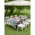 thumbnail image 4 of Outdoor Tablecloth with Umbrella Hole for Patio/Picnic/Party/Camping, Blue Spring Floral Waterproof Table Cloth Rectangle Table Cover Washable, Pink Flowers Butterfly Rustic (52"x 70"), 4 of 8