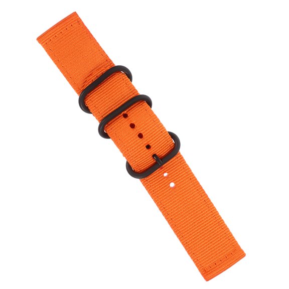 Raindrops 24mm Watch Strap Webbing Durable 2-Joint Nylon Watch Band Wristband for Watch Replacement (Orange with Black Buckle)
