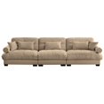 thumbnail image 5 of 3-Seater Extra Large Modern Velvet Sofa, Oversize Sofa, Clould Like Comfortable Seat and Back Support, with Waist Pillows and Throw Pillows (Camel), 5 of 11