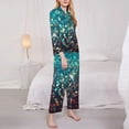 thumbnail image 3 of Salouo Colorful Rainbow Glitter Pattern Women's Pajamas Set Long Sleeve Button Down Sleepwear Soft Pj Lounge Sets for women 2 Piece Pjs Set with Long Pants-X-Large, 3 of 7