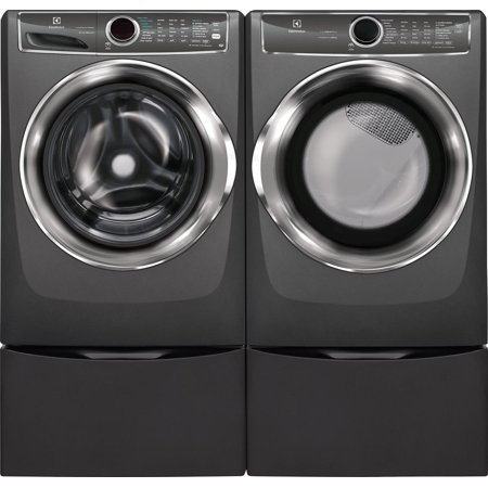 Electrolux Side by Side with Pedestals Laundry Pair Set, Front Load Steam EFLS627UTT 27