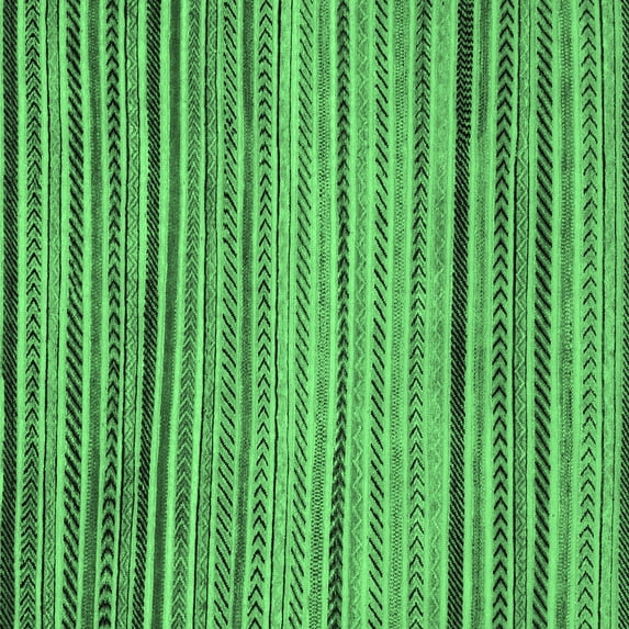 Ahgly Company Indoor Square Abstract Emerald Green Modern Area Rugs, 7' Square