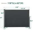 thumbnail image 3 of Macrout 118" x 63" Outdoor Privacy Screen, Retractable Side Awning for Patio & Balcony. Deck, Porch, Garden, Grey, 3 of 10