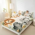thumbnail image 4 of Feelyou Kawaii Lion King Full Size Sheets, Cute Giraffe Elephant Bed Sheets, Cartoon Animal Theme ESheet Sets, Ultra Soft Bedroom Decor, 4 Pieces, 4 of 7