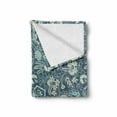 thumbnail image 2 of Damask Soft Flannel Fleece Throw Blanket, Botanical Theme Vintage Floral Motifs Bluish Flowers and Leaves Fashion Art, Cozy Plush for Indoor and Outdoor Use, 60" x 80", Multicolor, by Ambesonne, 2 of 6