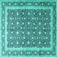 thumbnail image 1 of Ahgly Company Indoor Square Persian Turquoise Blue Traditional Area Rugs, 6' Square, 1 of 4
