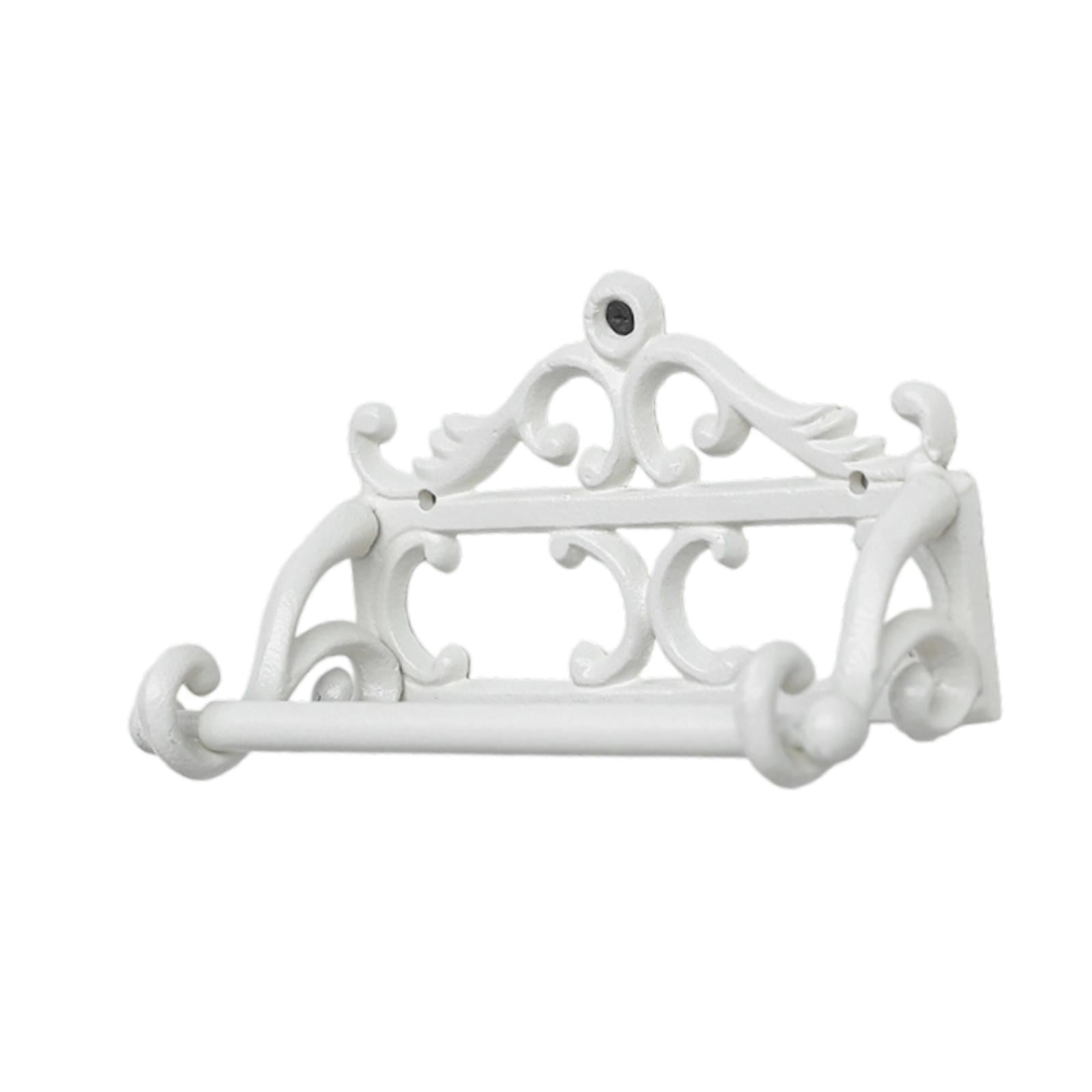 Toilet Paper Holder Wall Mount Iron Tissue Roll Organizer Vintage Design for Bathroom Kitchen Restroom Decor