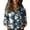 Dark Blue, variant on Womens Shirts Button Down Shirts Fashion Printed Long Sleeve V Neck Blouse Dressy Casual Tops