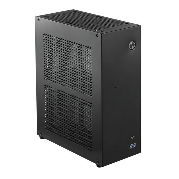 Desktop Chassis ITX Computer Case Mini NAS Computer Case Dual 3.5-Inch Hard Drive Front USB3.0 TYPEC Interface Black