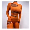 thumbnail image 1 of Ahueca hacia fuera el mono negro Mujer Sexy Trajes de club de una pieza para mujer Cuello alto Manga larga Bodycon Mono ZefeiWu 8390615406963, 1 of 1