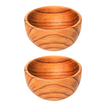 Rainforest Bowls Set Of 2 Teak Wood Spice Jars With Lids - Handcrafted In Java, 3x3x2.16 Inches