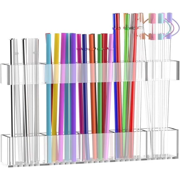 Peel And Stick Straw Holder Organizer for Cabinet Door Straw Storage