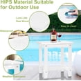 thumbnail image 5 of Y&M Outdoor Side Table 2 Pack, HIPS Waterproof Patio End Table for Adirondack Chair, Square Accent Table, White, 5 of 5