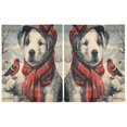 thumbnail image 2 of Wobogo Winter Dog Kitchen Curtains 2 Piece Set Farmhouse Country Style Light Filtering Small Window Drapes Suitable for Bathroom Laundry Room and RV 27x36in, 2 of 9