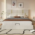 thumbnail image 2 of Queen Size Upholstered Platform Bed with Hydraulic Storage System,No Box Spring Needed,Beige, 2 of 6