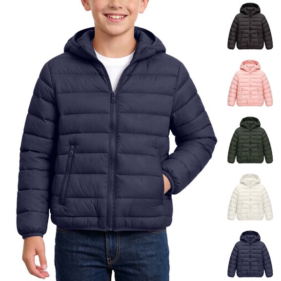 Teyfeniy Puffer Jackets for Boys and Girls Zip up Quilted Thermal Thicken Fall Winter Casual Warm Coats Lightweight Outwear