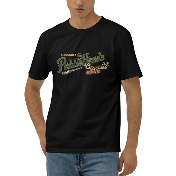 Missoula Paddleheads Logo Men'S 170g Combed Cotton Short Sleeve T-Shirt