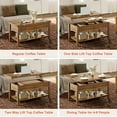 thumbnail image 3 of GUNAITO 40.9"Lift Top Coffee Table 4 in 1 Multi-Function Convertible Coffee Table with Hidden Storage Framhouse Coffee Table for Living Room Rustic Brown, 3 of 9