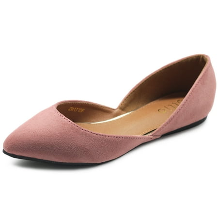 

Ollio Women s Shoes Faux Suede Slip On Comfort Light Pointed Toe Ballet Flat ZM1710F