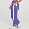 thumbnail image 5 of Wide Leg Sweatpants Womens High Waist Baggy Striped Sweat Pants Loose Stretch Casual Drawstring Pants With Pockets, 5 of 9