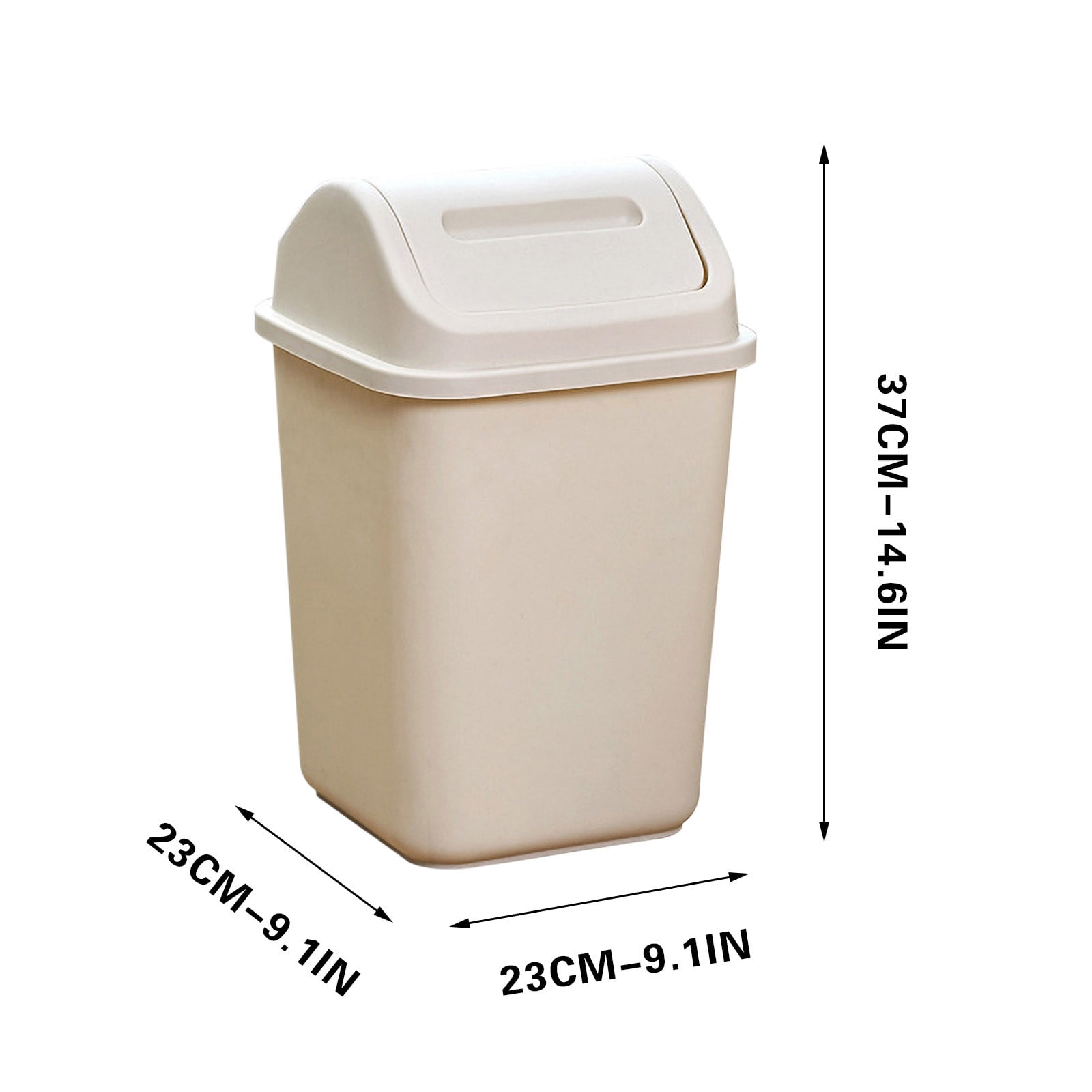 Darzheoy Plastic Trash Can with with Swing Lid, 3.2 Gallon Swing Top Lid Kitchen Trash Can, Waste Bin for Under Desk, Office, Bedroom, Bathroom